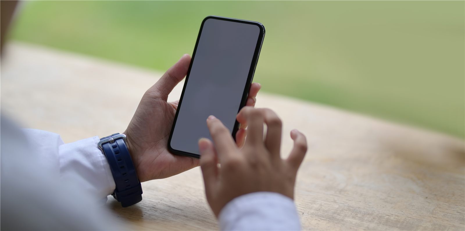A person using a mobile phone